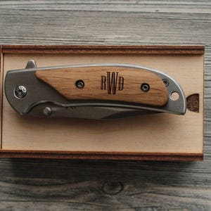 Personalized Engraved Knife Custom Pocket Knife Engraved Pocket Knife Engraved Knife Groomsman Gift for Men Custom Logo Knife Camping Gift image 6