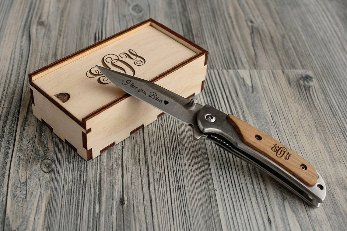 Engraved Knife Mens Gift Custom Pocket Knife Personalized Gift Etsy