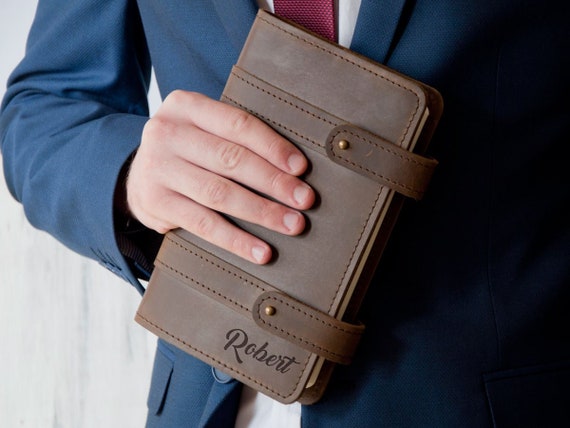 Custom Leather Journal 3rd Anniversary Gift For Husband B6 Etsy