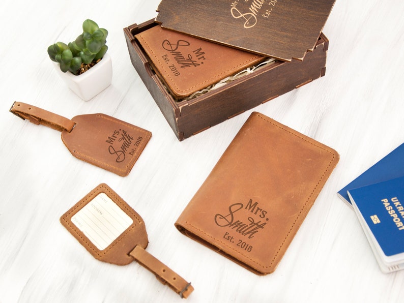 Personalized Travel Accessories Mr and Mrs Wedding Gift Etsy