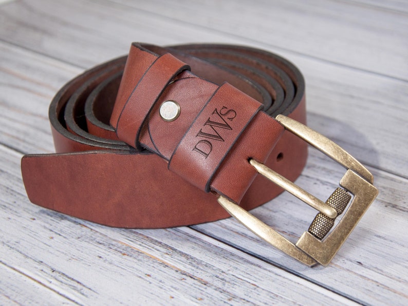 Father of the Bride Gift Wedding Day Gift for Groom Personalized Belt Leather Bride's Gift to Dad Groomsmen Gifts Leather Belt Monogram Belt image 1