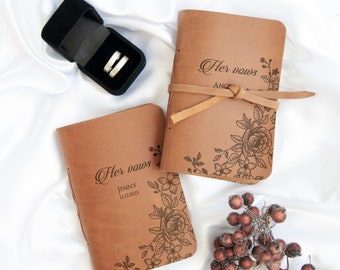 Personalized Vow Books Set of 2 for Lesbian Wedding - Hers Promise Booklet for Wife - Wedding Lesbian Gifts - Wedding Leather Vows Keepsake