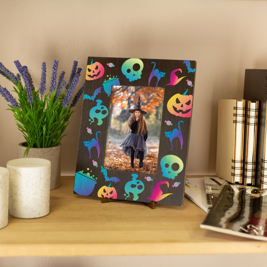 Funny Halloween Photo Frame Printable Frame Kids Room Decor 4x6 Picture Frame Home Decor Wood ...