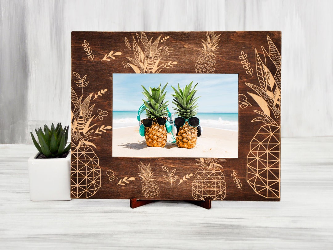 Pineapple Picture Frame Tropical Wood Photo Frame Vacation Gifts Idea