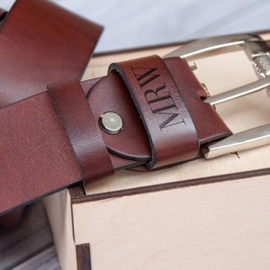 Custom Leather Belt Personalized Belt Personalized Gift for Dad Custom Name Belt Personalized Gift for Men Engraved Belt Men's Belt Gift Box image 5