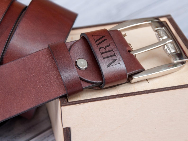 Custom Leather Belt Personalized Belt Personalized Gift for Dad Custom Name Belt Personalized Gift for Men Engraved Belt Men's Belt Gift Box image 5