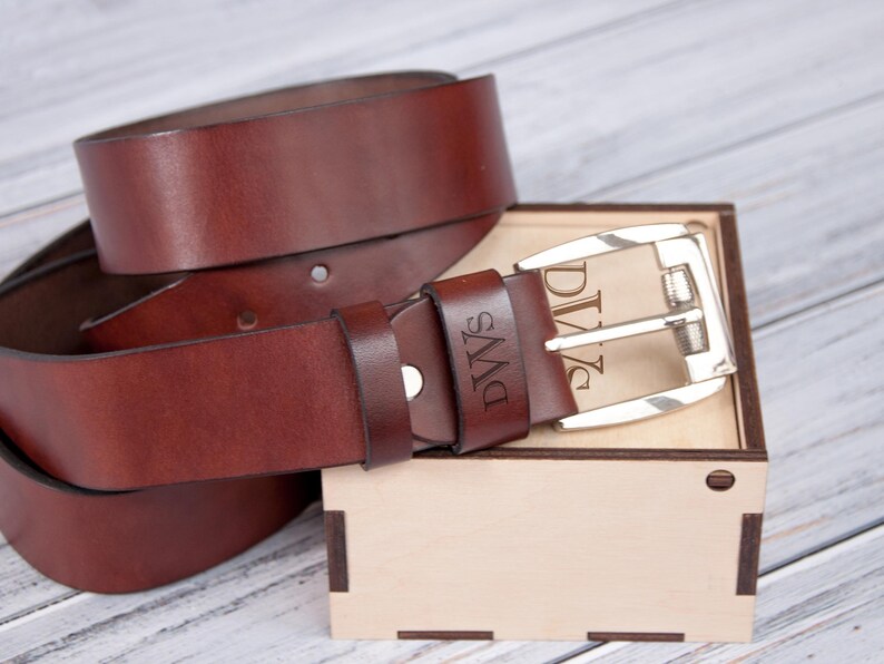 Father of the Bride Gift Wedding Day Gift for Groom Personalized Belt Leather Bride's Gift to Dad Groomsmen Gifts Leather Belt Monogram Belt image 3