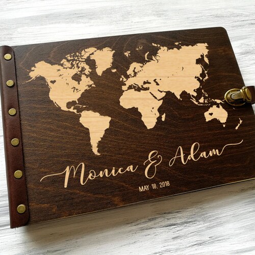 Modern Wood Wedding Guest Book. Beautiful Wedding Wish Book. Etsy