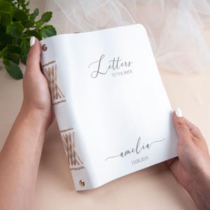 Libro de consejos para novias Libro de visitas personalizado para despedidas de soltera en cuero Cartas para la novia Ideas de regalos Regalo de compromiso para la futura novia