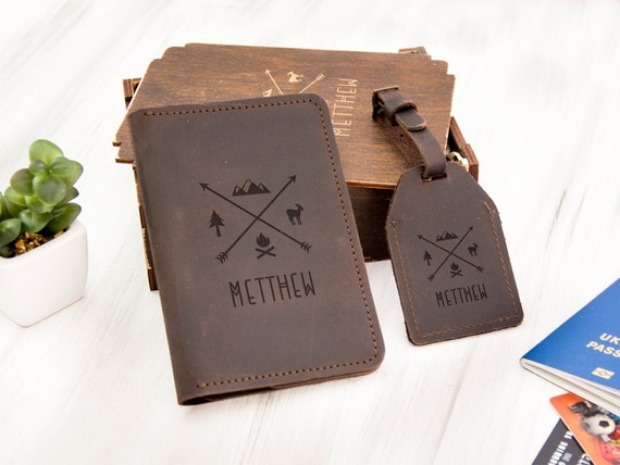 passport holder and luggage tag gift set