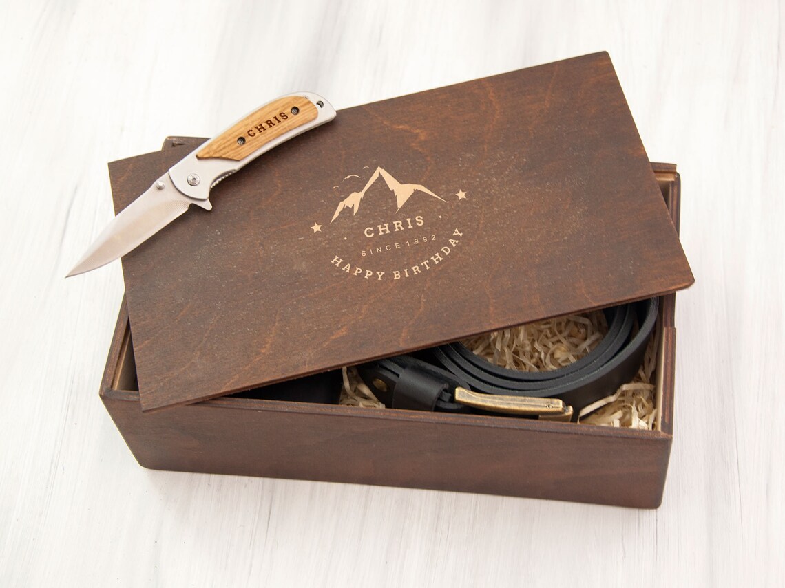 Birthday Box for Him Personalized Gift Box Mens Birthday Gift Etsy