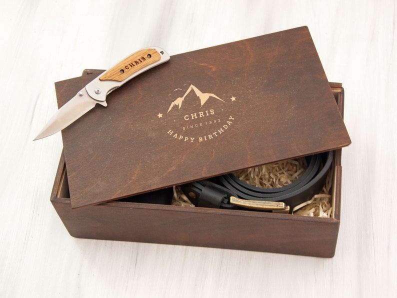 Birthday Box for Him Personalized Gift Box Mens Birthday Gift Etsy