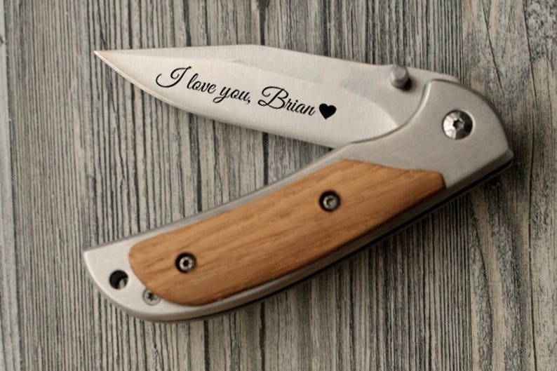 Personalized Engraved Knife Custom Pocket Knife Engraved Pocket Knife Engraved Knife Groomsman Gift for Men Custom Logo Knife Camping Gift image 3