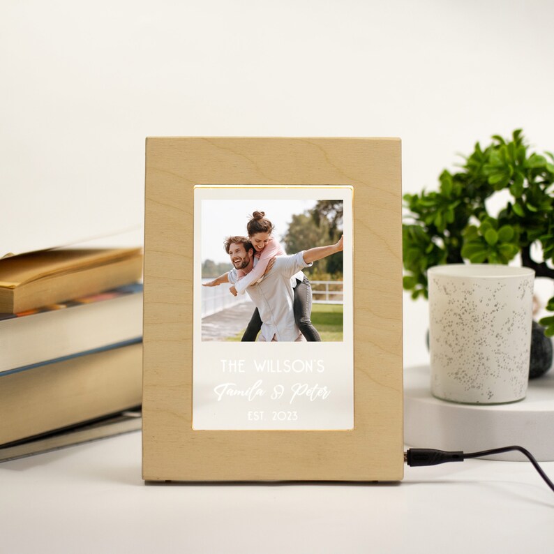 Wedding Photo Frame Custom Light up Frame With Family Photo Etsy