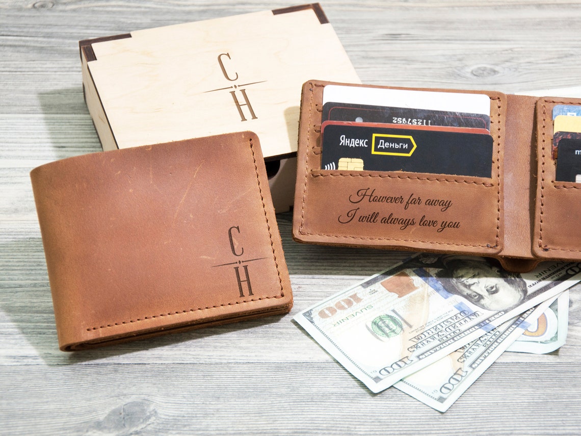Personalized Mens Wallet Personalized Gift for Men Mens Etsy