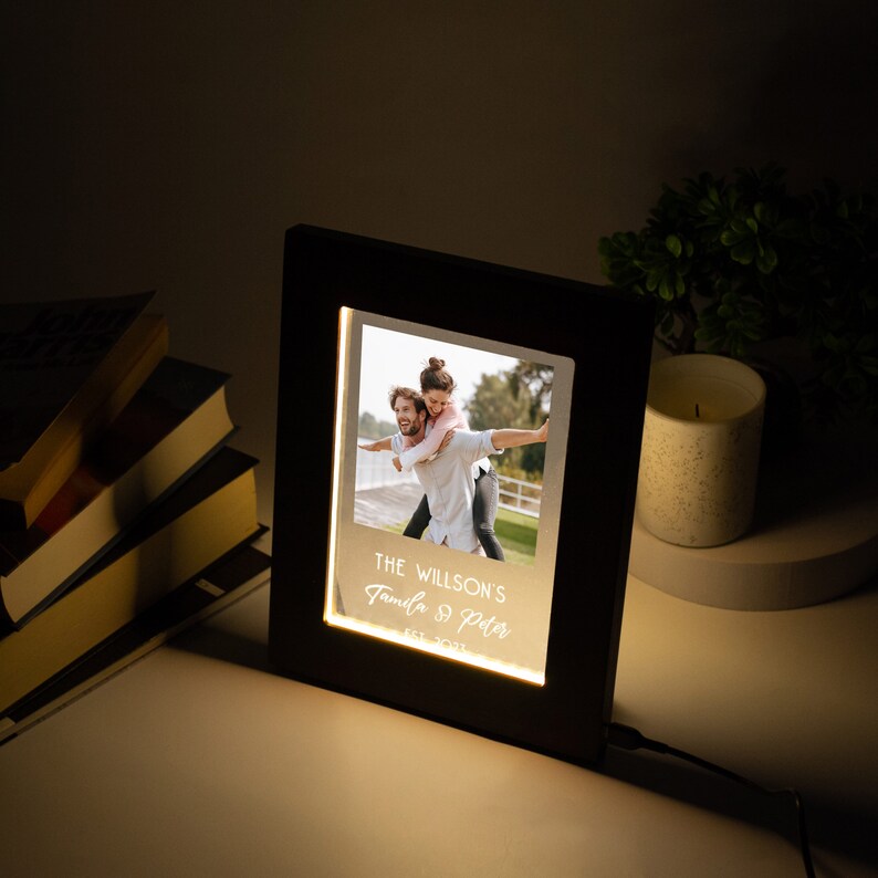 Wedding Photo Frame Custom Light up Frame With Family Photo Etsy