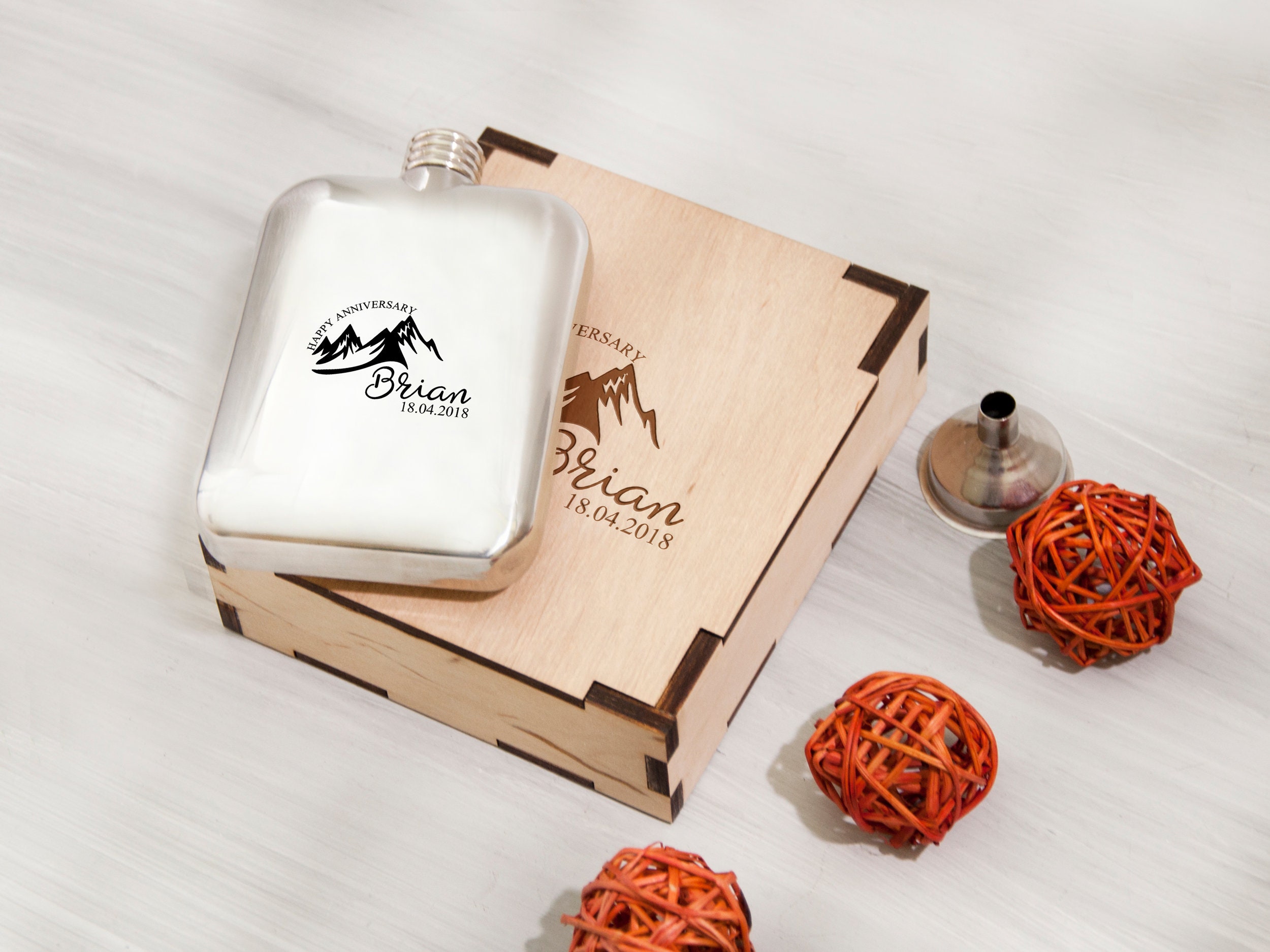 21st Birthday Gift for Men Engraved Flask Anniversary Gift for | Etsy