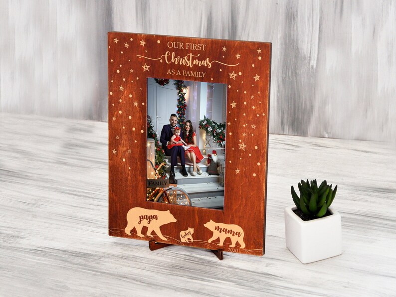 Personalized Christmas Picture Frame First Christmas as Family Etsy