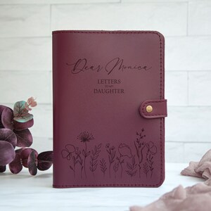 Briefe an meine Tochter Personalisiertes nachfüllbares Leder-Journal Notebook Mama, Geschenk Nachdenkliche Geschenke Tochter Geschenk für Brautparty Wine