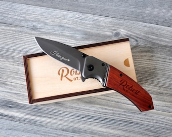 Custom Pocket Knife, Personalized Pocket Knife, Groomsmen Gift Ideas, Laser Engraved Knife Gift Box, Pocket Knife Engraved, Boyfriend Gift