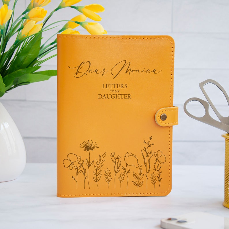 Briefe an meine Tochter Personalisiertes nachfüllbares Leder-Journal Notebook Mama, Geschenk Nachdenkliche Geschenke Tochter Geschenk für Brautparty Mango