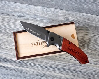 Dad Gifts Folding Knife Father's Day Gift Engraved Pocket Knife Personalized Gift for Dad Mens Gift Ideas Custom Knife Daddy Gift from Son