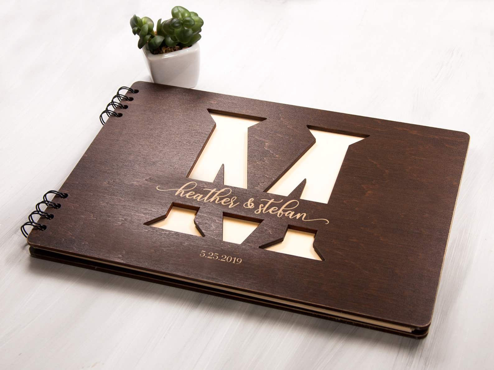 Personalized Guest Book Wedding Monogram Guestbook Alternative Wedding