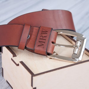 Custom Leather Belt Personalized Belt Personalized Gift for Dad Custom Name Belt Personalized Gift for Men Engraved Belt Men's Belt Gift Box image 2