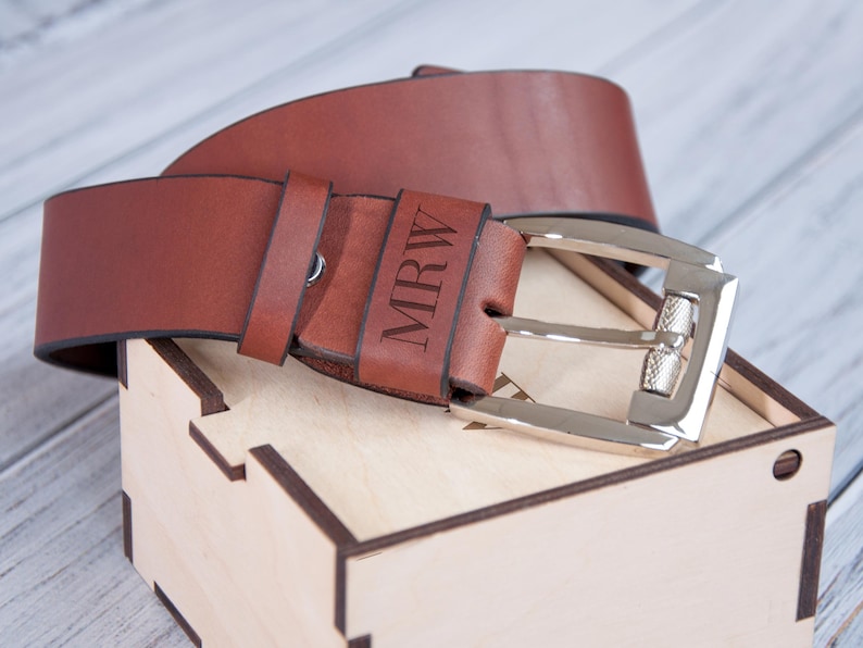 Custom Leather Belt Personalized Belt Personalized Gift for Dad Custom Name Belt Personalized Gift for Men Engraved Belt Men's Belt Gift Box image 2