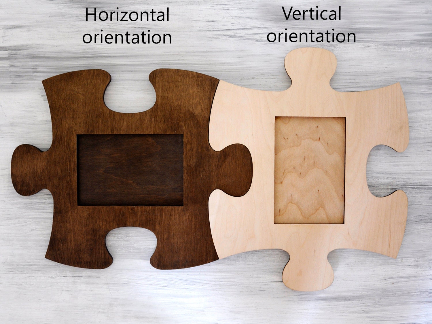 Custom Puzzle Piece Photo Frame Mr & Mrs Wedding Gift for Etsy