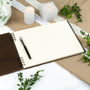 Wedding Guest Book Alternative Custom Wedding Guestbook Rustic Guest Book Personalized Wedding Guest Book Wooden Landscape Photo Guest Books image 3