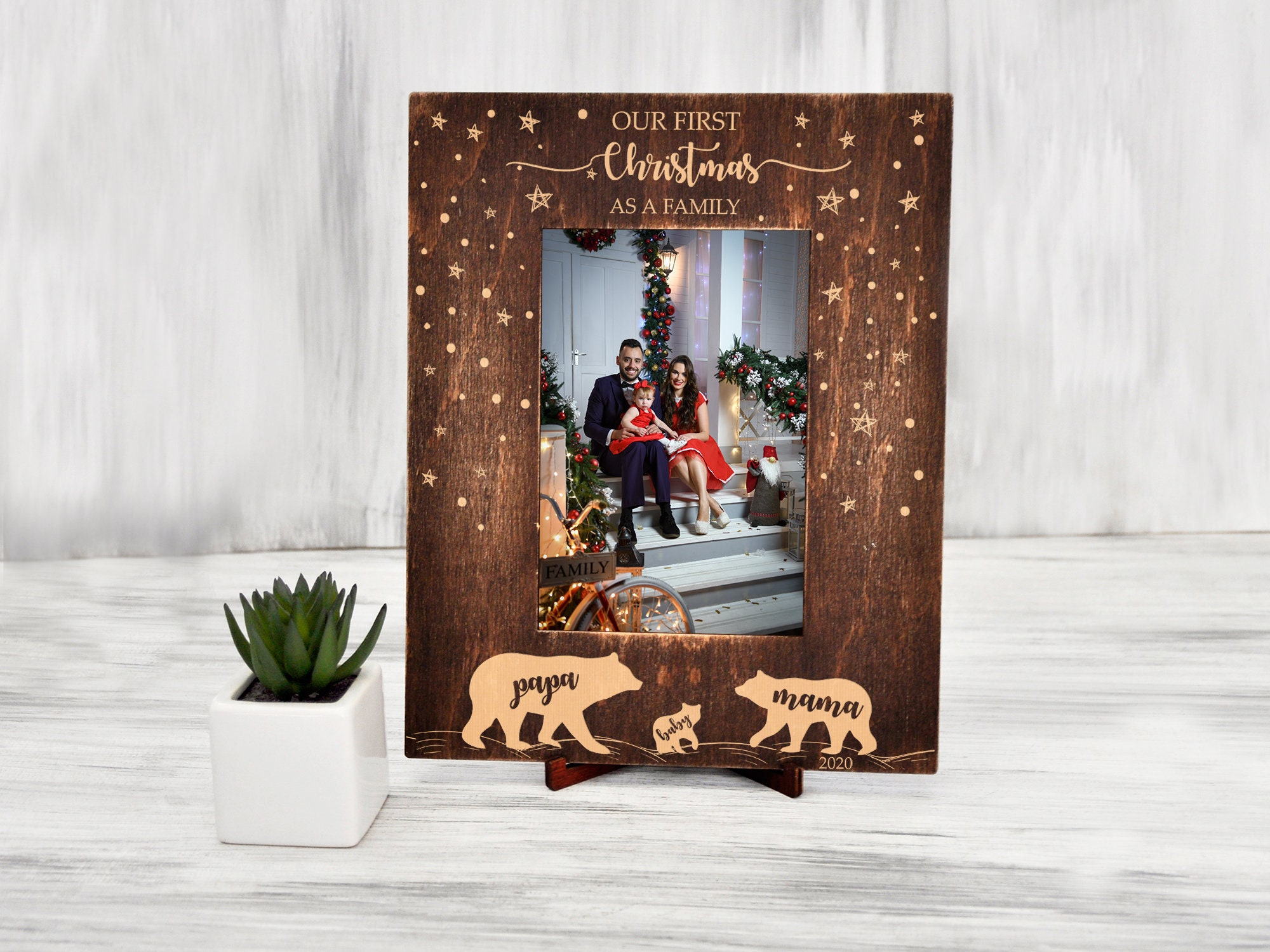 Personalized Christmas Picture Frame First Christmas as Family Etsy