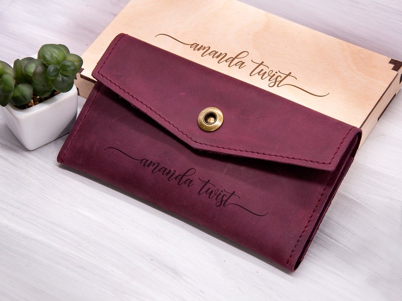 Personalized Leather Women Wallet Gift for Mom Unique Etsy