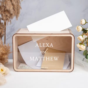 Wooden Card Box for Wedding, Personalized Wedding Envelope Box, Custom Wedding Postbox, Wedding Box for Cards & Gifts with Slot
