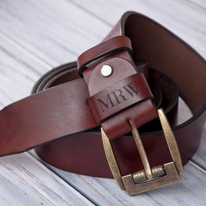 Custom Leather Belt Personalized Belt Personalized Gift for Dad Custom Name Belt Personalized Gift for Men Engraved Belt Men's Belt Gift Box image 1