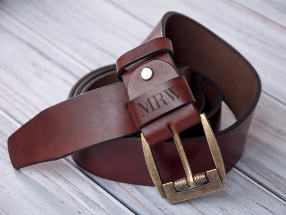 Handmade Leather Belt with Personalization