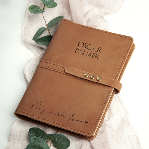 Fathers Day Gift - Leather Journal for Men - Personalized Journal for Him - Christian Gift for Dad - Custom Mens Journal Notebook -Mens Gift