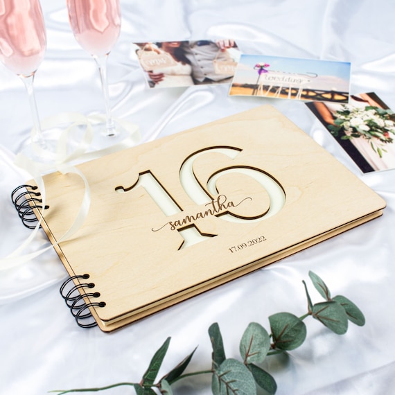 Birthday Guest Book, Personalized Wish Book, Birthday Party Decor,  Alternative Guest Book, Rustic Guestbook, Number Guest Book 