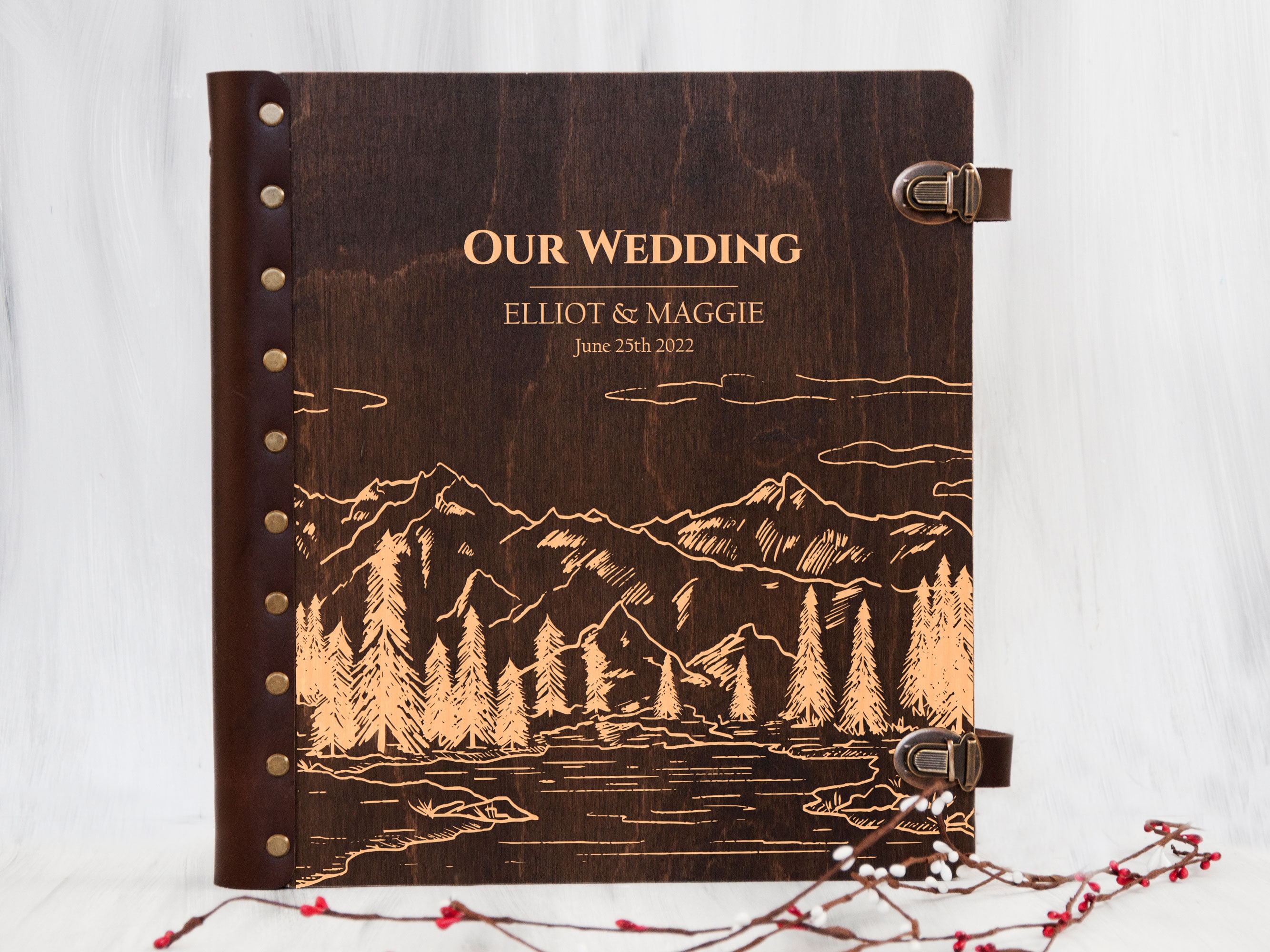 Our Adventure Book, Travel Photo Album, Personalized Leather Journal, Photo  Album for Destination Wedding, Travel Diary, Wooden Photo Book 