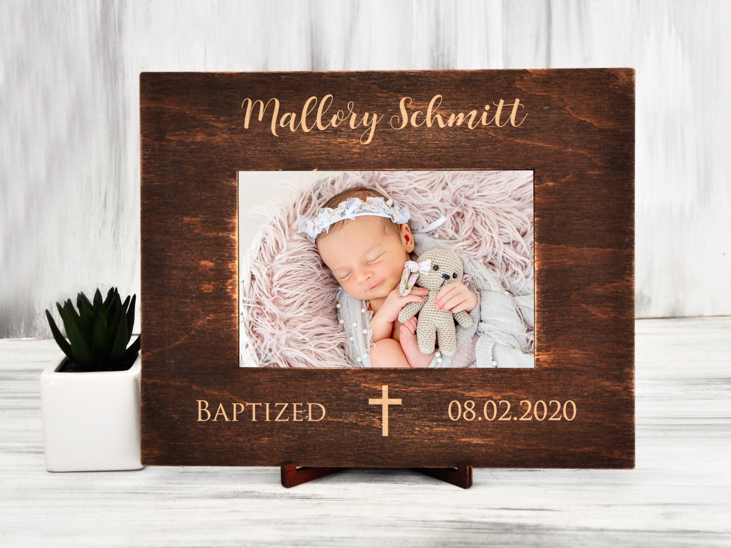 Baptism Gift for Girl Personalized Picture Frame Baptism Frame Etsy