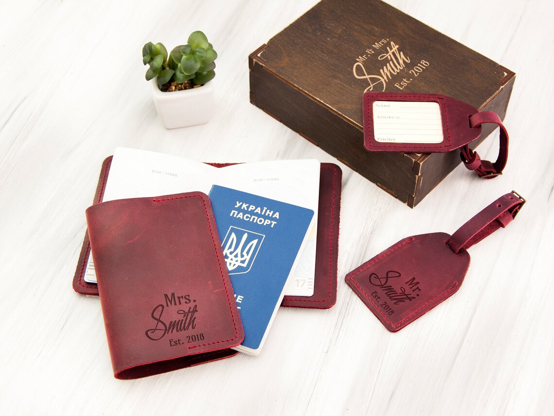 Personalized Travel Accessories Mr and Mrs Wedding Gift Etsy