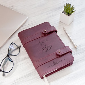 Prayer Journal Personalized Leather Journal Christian Journal Women Gift Ideas Leather Notebook Bible Study Journal Custom Journal Notebook Burgundy