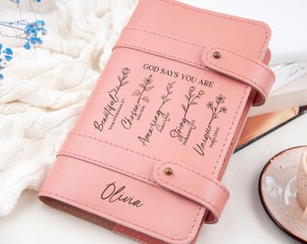 Personalized Scripture Journal God Says You Are, B6 Bible Study Notebook, Moms Christmas Gifts