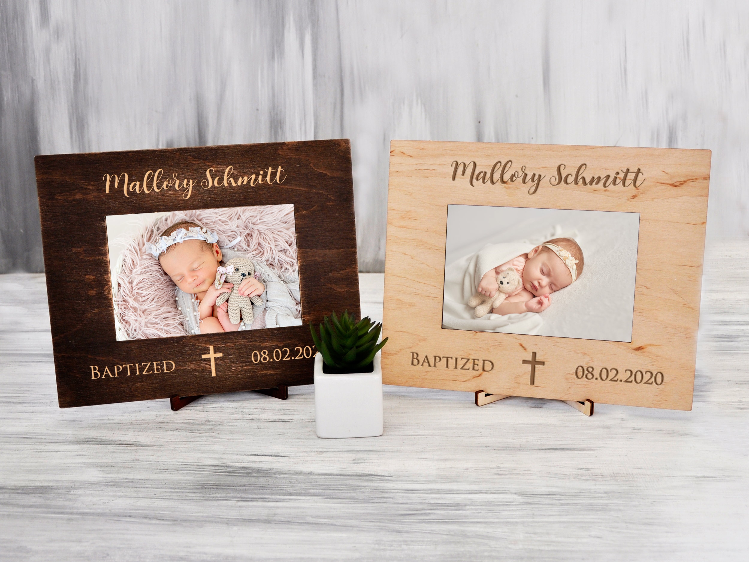 Baptism Gift for Girl Personalized Picture Frame Baptism Frame Etsy