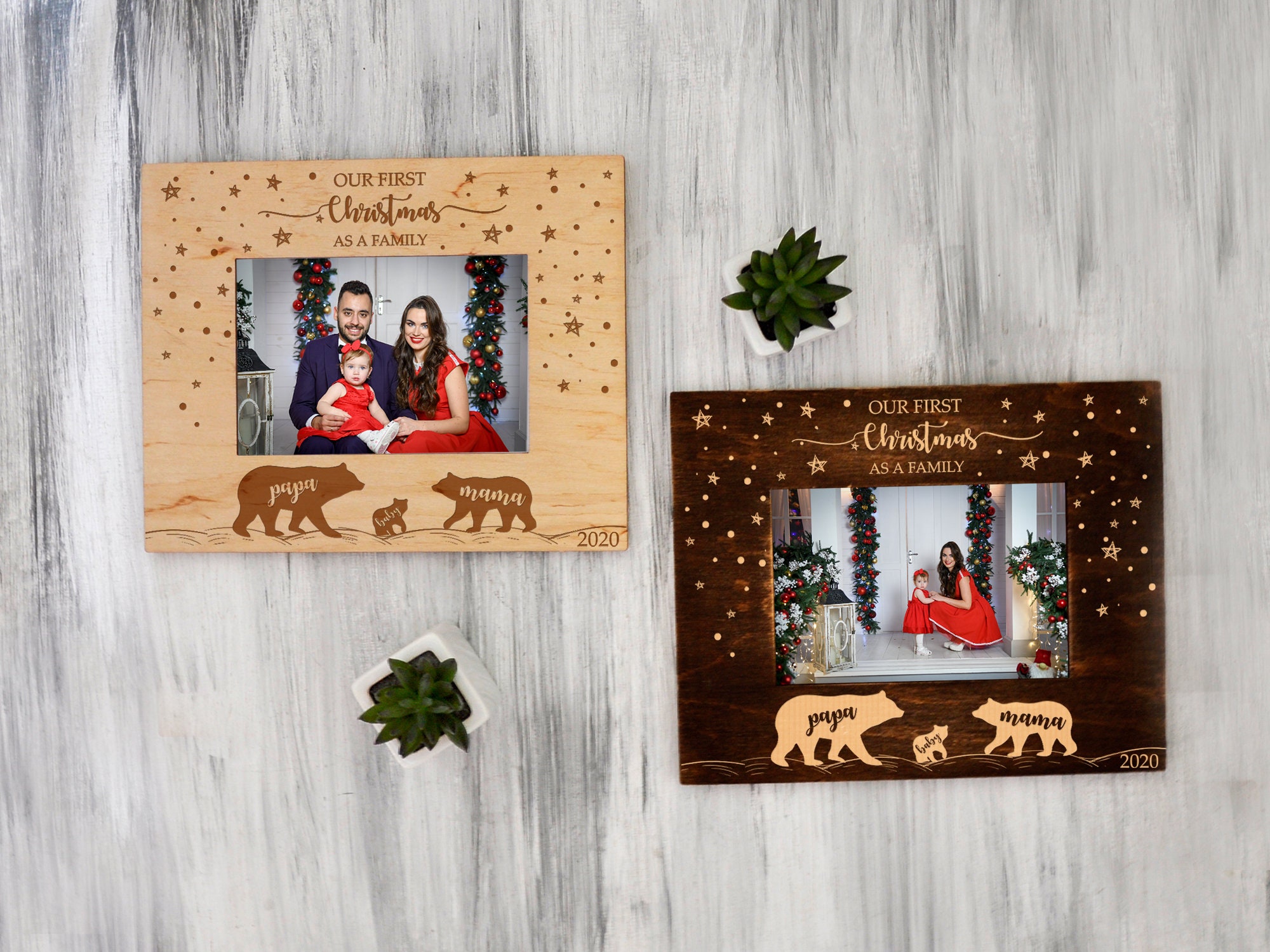 Personalized Christmas Picture Frame First Christmas as Family Etsy