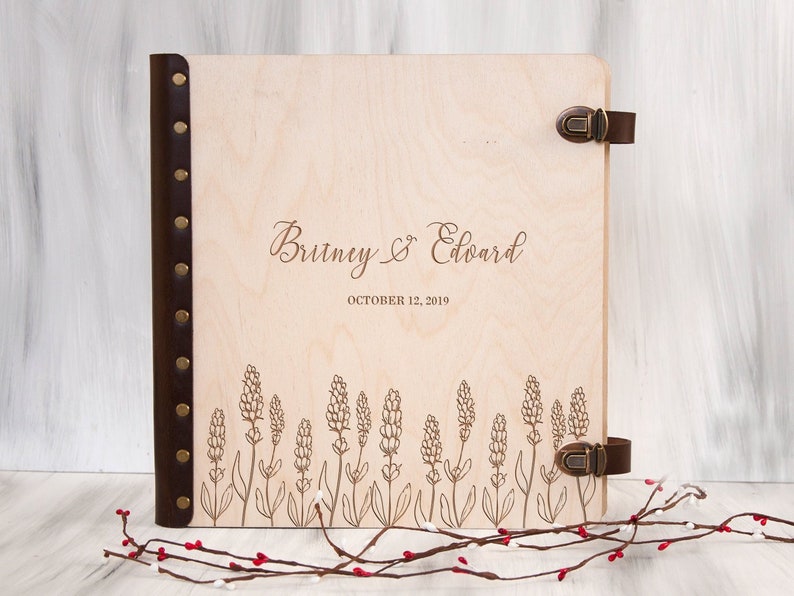 Personalized Wedding Photo Book Engraved Wood Photo Album - Etsy
