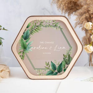 Caja de madera para tarjetas para ceremonias de boda, elegante caja de sobre para bodas con vegetación, caja de boda personalizada para tarjetas y regalos, regalos de despedida de soltera