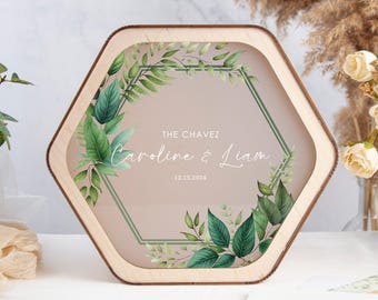 Wooden Card Box for Wedding Ceremony, Elegant Envelope Box for Greenery Wedding, Custom Wedding Box for Cards & Gifts, Bridal Shower Gifts