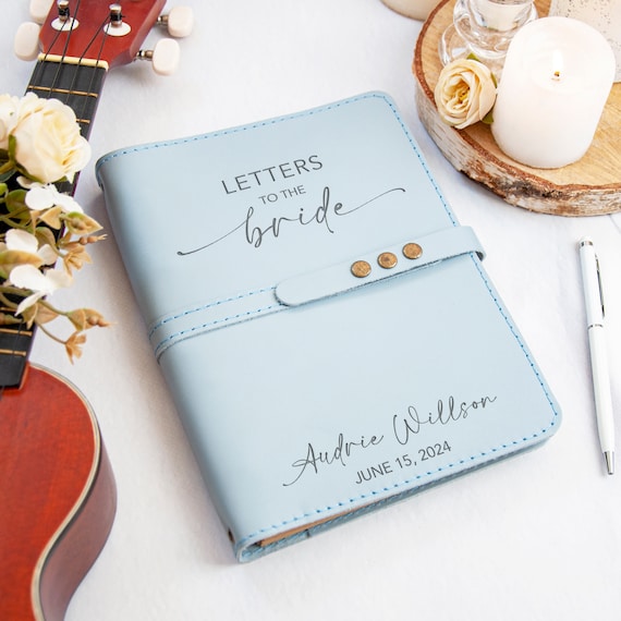 Letters to the Bride Personalized Bridal Shower Book, Advice Book for Bride to Be, Something Blue for the Bride, Bridal Party Gifts Ideas