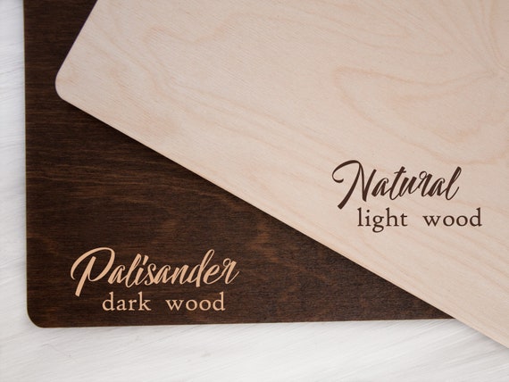 Laser Engraved Personalised Wedding Guest Book 3mm Plywood Rustic Wood Finish A5 